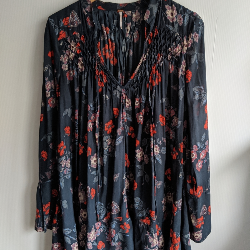 Free People Long Sleeve Floral Blouse Size M